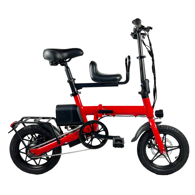 single speed 2 wheel electric bike full suspension 14 inch light foldable ebike for city
